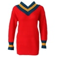 thumbnail image 1 of Vestido de jersey de mujeres señoras chunky de punto de manga larga para mujer oversized v cuello jersey vestido rojo rojo Magideal Vestido de jersey de mujeres, 1 of 7