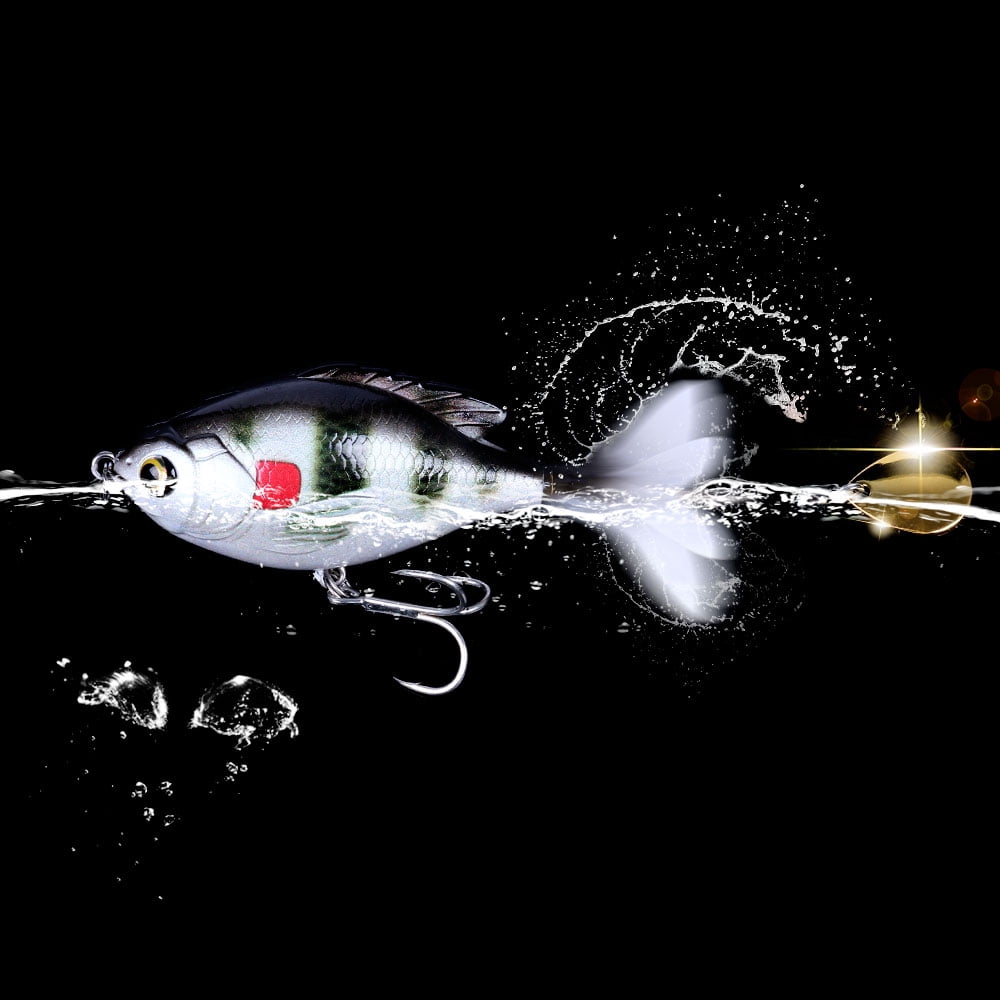 HENGJIA  Fishing Lures, Topwater Floating Rotating with Sequins Tail Artificial Hard Bait Fishing Lures Swimbaits Slow Sinking Hard Lure Fishing Tackle Kits