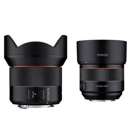 Rokinon 2 Lens Kit Includes - 14mm F2.8 AF Wide Angle, Full Frame Auto Focus Lens - Rokinon 85mm f/1.4 Auto Focus Lens for Canon (Best Wide Angle For Canon Full Frame)