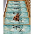 thumbnail image 2 of Stair Treads for Wooden Steps,Turquoise Dragonfly Peel and Stick Stair Treads with Adhesive,Country Gradient Black Animals Non Slip Indoor Stairs Runner Rugs Mats for Elders Dogs 8"x30" 10PCS, 2 of 7