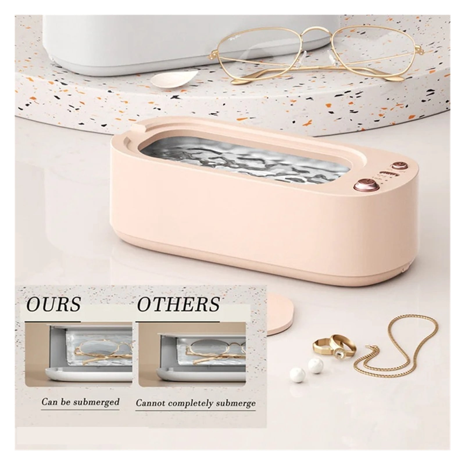 Ultrasonic Cleaner 550ml Portable Household Cleaning Machine Jewelry Cleaner Machine Ring ,Convenient to Use