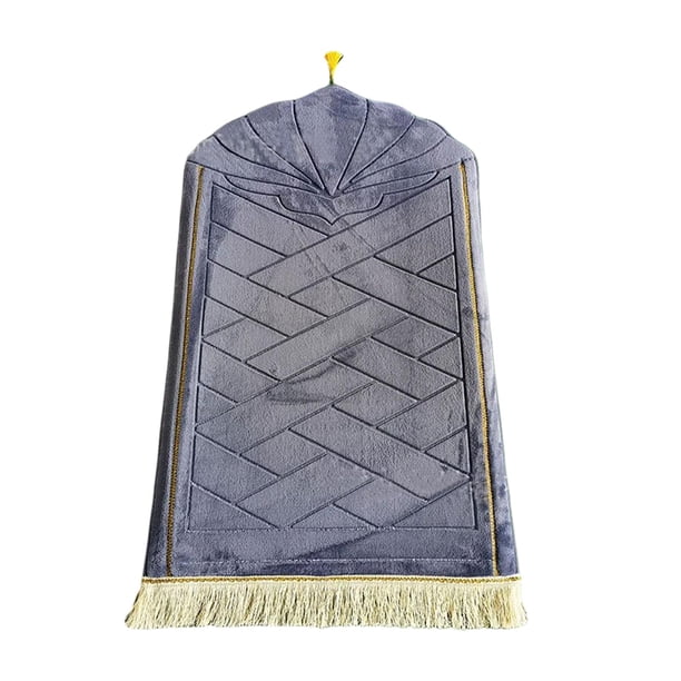Alfombra de oración de viaje de 65 x 110 cm, suave, para el suelo y la zona del hogar. Gris azulado