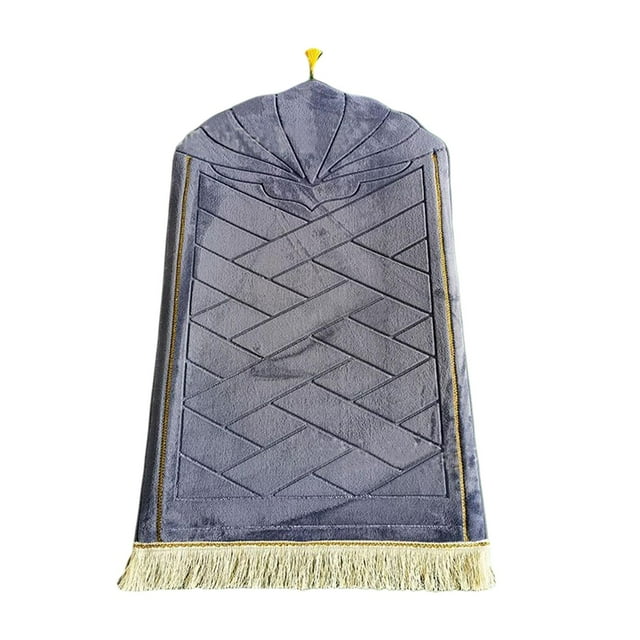 Portable Prayer Rug Collectible Floor Carpet Blanket 65Cmx110cm Area Rugs Soft Carpet for Home Birthday Holiday Wedding Gift Blue Gray