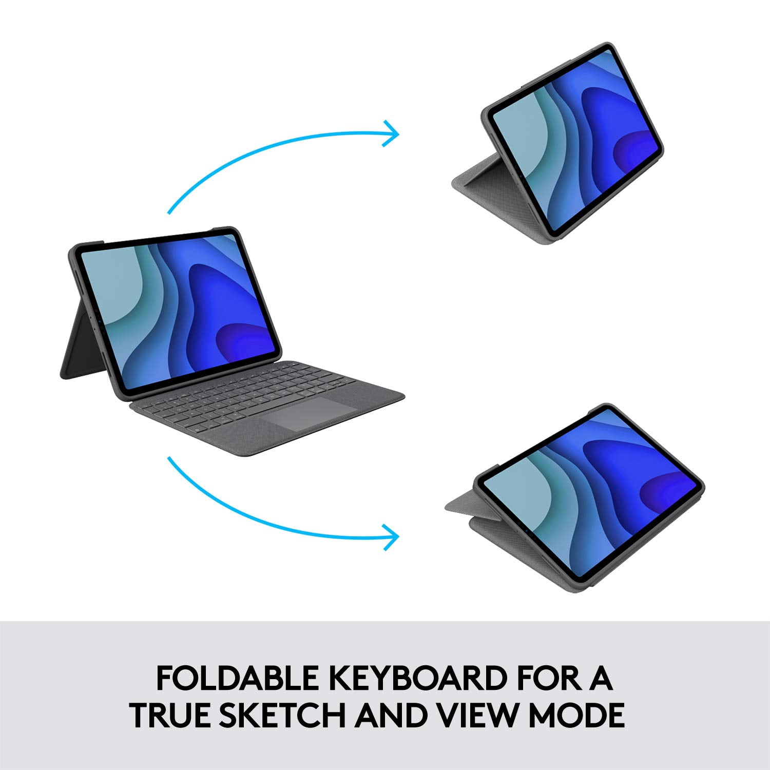 Restored Logitech Folio Touch for iPad Pro 11" - Gray (Refurbished)