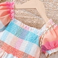 thumbnail image 3 of LAICAIW Robe Princesse à Manches Courtes pour Filles Tout-Petits Imprimés Colorés Robe de Fête Dansante Tunique Arc-en-Ciel (Rose, 3-4 Ans), 3 of 7