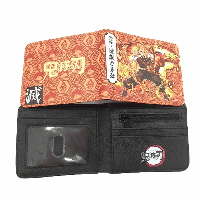 Cartera Rengokus Kyoujurous con personajes de anime, delgada y plegable, de poliuretano