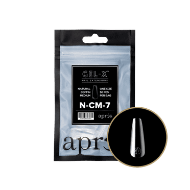 Apres Gel-X Nail Extensions N-CM-7 Natural Coffin Medium Tips Size: 7 | 50 Pcs
