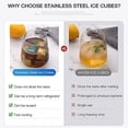 thumbnail image 3 of Cube Réfrigérant en Acier Inoxydable 18/8, BuyGo Glaçons Réutilisables Pierre de Whisky en Métal avec Pince à Glace et Plateau de Rangement pour Congélateur, Idéal pour Vin, Whisky, Jus, Ensemble de 8, 3 of 7