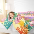 thumbnail image 4 of Manfei Cute Axolotl 7-Piece Twin Bedding,Monogrammed T Print Bedding Comforter Set,Pink,Pink Reversible, 4 of 7