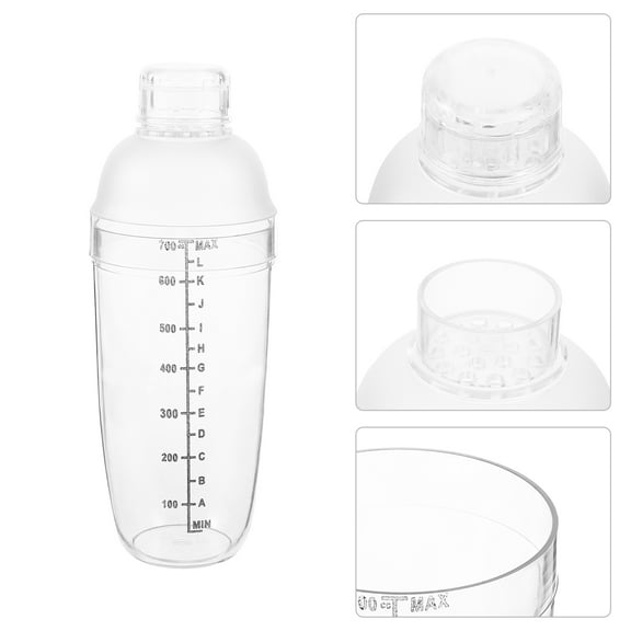 Cocktail Shaker Clear Cocktail Shaker Bottle Mixer Bottle Mixer Shaker Cup Bar Tools 700ml
