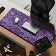thumbnail image 2 of Long Mouse Pads for Desk,Purple Paisley Pattern Desk Mats on Top Of Desks, Desk Mouse Pad Extra Large with 3mm Non-Slip Base and Stitched Edge for Gaming,Office,Work,Home 35.4"x15.7", 2 of 6