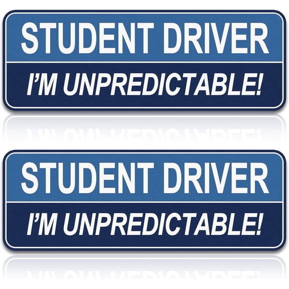 chasenew 2pcs Student Driver Magnet for Car,Safety Warning Be Patient New Driver Sticker-Colorful,Eflective,Weather Resistant Bumper Sticker Magnetic Reflective Rookie Drive (Bule)