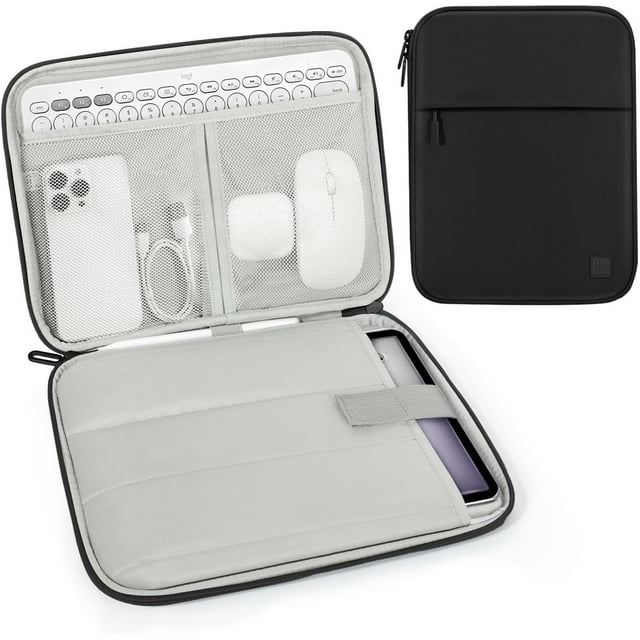 Czcpp Housse de Tablette 13 Pouces Rembourrée pour iPad Pro 13 Pouces M4 2024, iPad Air 13 Pouces, iPad Pro 12.9 Pouces, Samsung Galaxy Tab S10+ Plus/S9 FE+/S9+ Plus 12.4 Pouces, Papier Remarquable Pro 11.8 Pouces, Noir