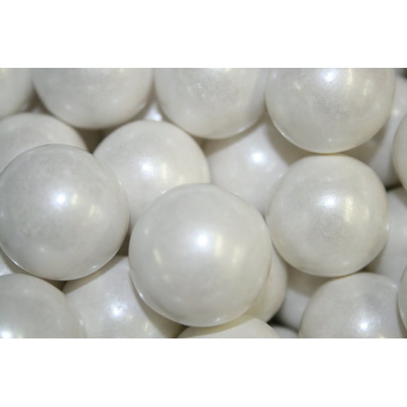 BAYSIDE CANDY GUMBALLS SHIMMER WHITE 25mm or 1 inch (57 count), 2LBS