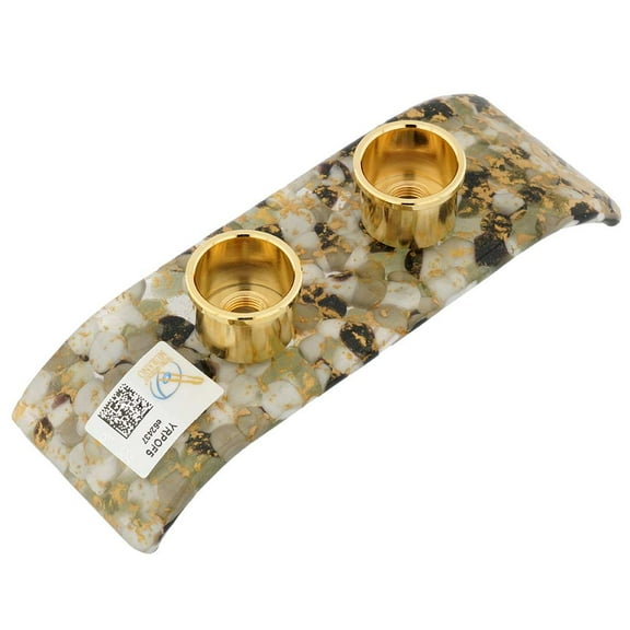 GlassOfVenice Murano Glass Shabbat Candle Holder - Black and White