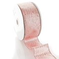 thumbnail image 4 of Ribbon Traditions Horizontal Glitter/Sequin Stripes Solid Wired Ribbon 2 1/2 Inch by 10 Yards - Rose Gold/Silver, 4 of 4