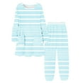 thumbnail image 2 of Womens Sleepwear Summer Striped Print Breathable Pajama Sets with Pants Casual Crew Neck Long Sleeve Sleepwear Summer Pajamas, 2 of 5