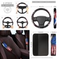 thumbnail image 4 of Yuyamidu American Flag Car Seat Covers Front Back Seat Cover Full Set Patriotic Car Steering Wheel Cover Safe Belt Pads Coasters Keychain 12 PCS, 4 of 6