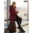 thumbnail image 5 of Wantdo Women's Big and Tall Jacket Quilted Puffer Jacket Long Winter Parka Jacket Wine Red 2XL, 5 of 12