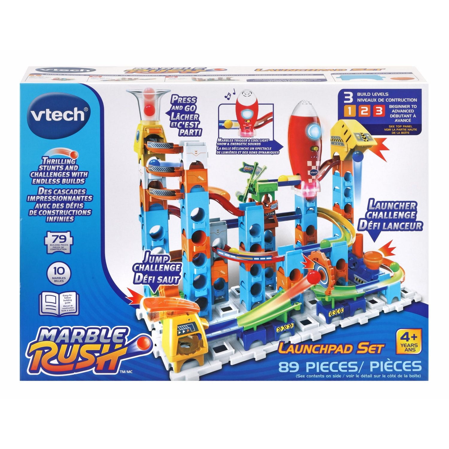 VTech Marble Rush Launchpad Set - Circuit de billes à construire- Version bilingue 4+ Ans