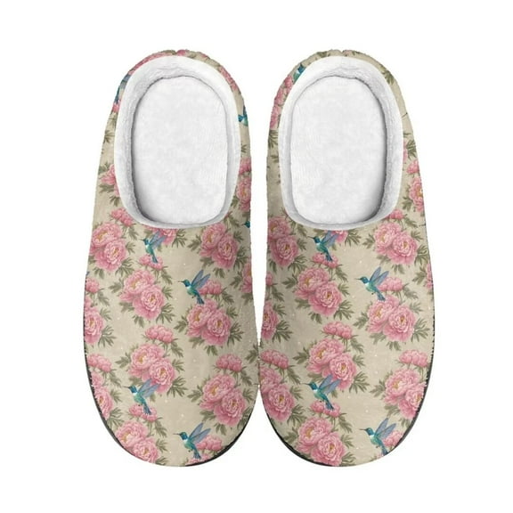 Whosucclay Cotton Slippers for Women Lightweight House Slippers With Memory Foam, Washable Home Slippers,Indoor Comfy Bedroom Cozy Slippers Slip On