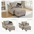 thumbnail image 3 of 37.4" Corduroy Convertible Sofa Chair with Storage, USB Ports & Lumbar Pillow, Sleeper Design,Gray, 3 of 9