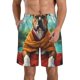 thumbnail image 1 of Fotbe Meditating French Bulldog Trajes de Baño Estampados para Hombre, Shorts de Verano de Secado Rápido, Ropa de Playa, Bañadores-Small, 1 of 6