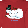 thumbnail image 4 of Inktastic Let It Snow Sassy Snowman in Top Hat Long Sleeve T-Shirt, 4 of 5