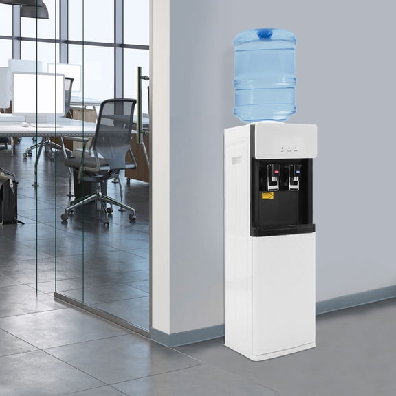 Hot & Cold Water Dispenser Standing 53.6℉ & 185-203℉ Top Loading Heater Cooler For Offices, Nurseries, Homes, Gyms, Kitchens