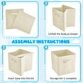 thumbnail image 6 of 12 Pcs Cube Storage Bin 11'' Collapsible Storage Cubes for Classroom Foldable Cube Storage Organizer Bins Fabric Bins Storage Basket Fabric Cubby Boxes for Shelf(Beige), 6 of 7