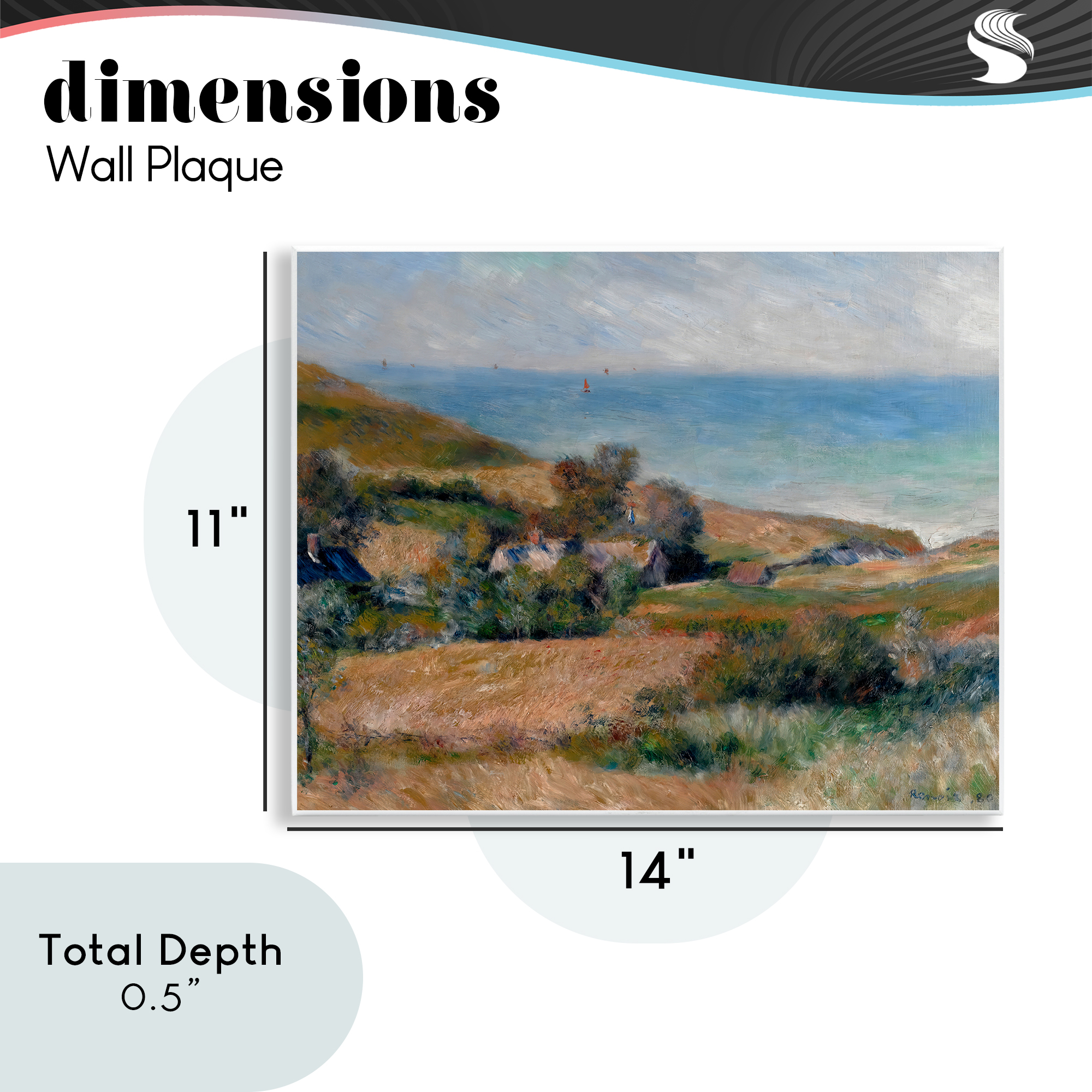 View Of The Seacoast Renoir Wall Plaque Art, design by Pierre-Auguste Renoir