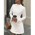 thumbnail image 3 of PRETTYGARDEN Women's Long Sleeve Mini Dress Fall Bodycon Mock Neck Elegant Short Cocktail Holiday Party Dresses, 3 of 10