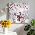thumbnail image 2 of Canvas Wall Art, Christmas Snowman Framed Canvas Prints for Living Room Bathroom, Snowflake Forest Xmas Cardinal Birds Berries Gallery Wrapped Wall Decor for Home Office, Gifts, 12"x12" Ship Next Day, 2 of 9
