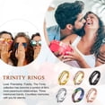 thumbnail image 4 of 18K Plated Interlocked Rolling Fidget Ring for Anxiety for Women and Men, Stainless Steel/Tricolor/Rainbow/Rose Gold/Black/Gold Stacking Ring, 4 of 6
