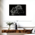 thumbnail image 3 of Elephant Stock Black Roses Wall Art - Horizontal Canvas Wall Art - Living Room Wall Decor - Floral And Botanical Canvas - Black And Gray Decor - 30" x 20", 3 of 8