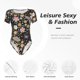 thumbnail image 4 of Fotbe Floral Insects Body de Mujer con Cuello Redondo y Mangas Cortas, Sin Mangas Ajustado, Suave, Cómodo y Básico-Small, 4 of 7