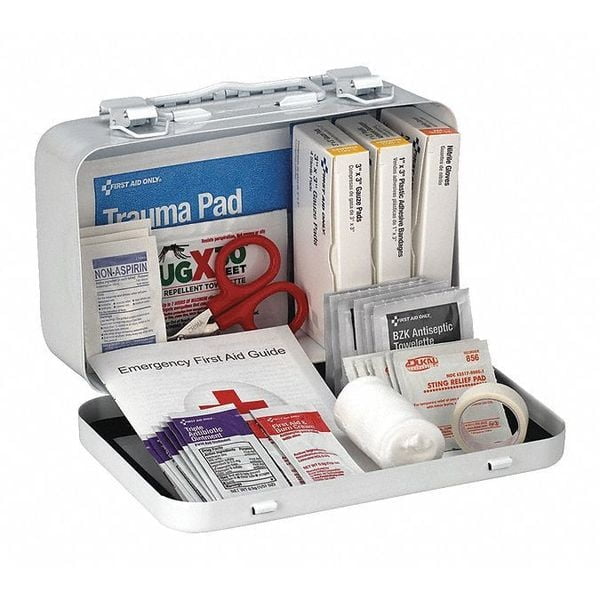 First Aid Kit and Housing, Metal 61 Components, 5 People Served 59266