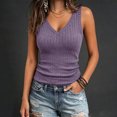 thumbnail image 6 of VBVC Women's V Neck Sleeveless Tank Top , Ladies' Slim Fit Casual Cami Top , Soft Stretchy Layering Basic Camisole For Women,Purple,S-2XL, 6 of 10