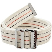 Gait Belt for Patient Transfer and Walking Aid with Metal Buckle and Belt Loop Holder Beige Washable LiftAid 60"L x 2"W