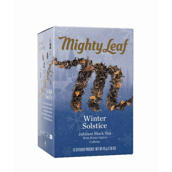 Mighty Leaf Winter Solstice Whole Leaf Black Tea Stitched Pouches 15 ct Box
