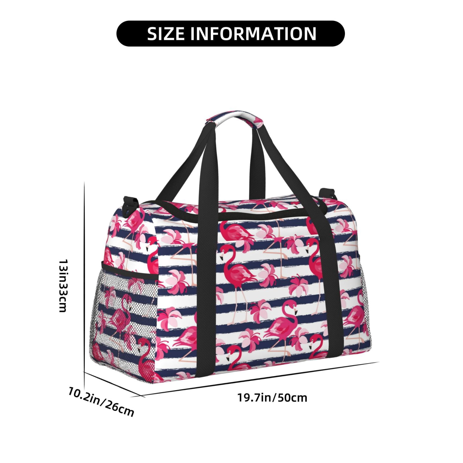 Fuzoiu Flamingos Print Travel Duffle Bag,Carry On Tote Bags,Duffel Bag,Sport Gym Bag, Hospital Bag for Labor and Delivery, Overnight Bag,Luggage Bag