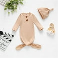 thumbnail image 5 of WIBACKER Infant Soft Warm Cotton Sleeper Gowns with Cap Long Knotted Sleeping Bag 0-3 Months, 5 of 8