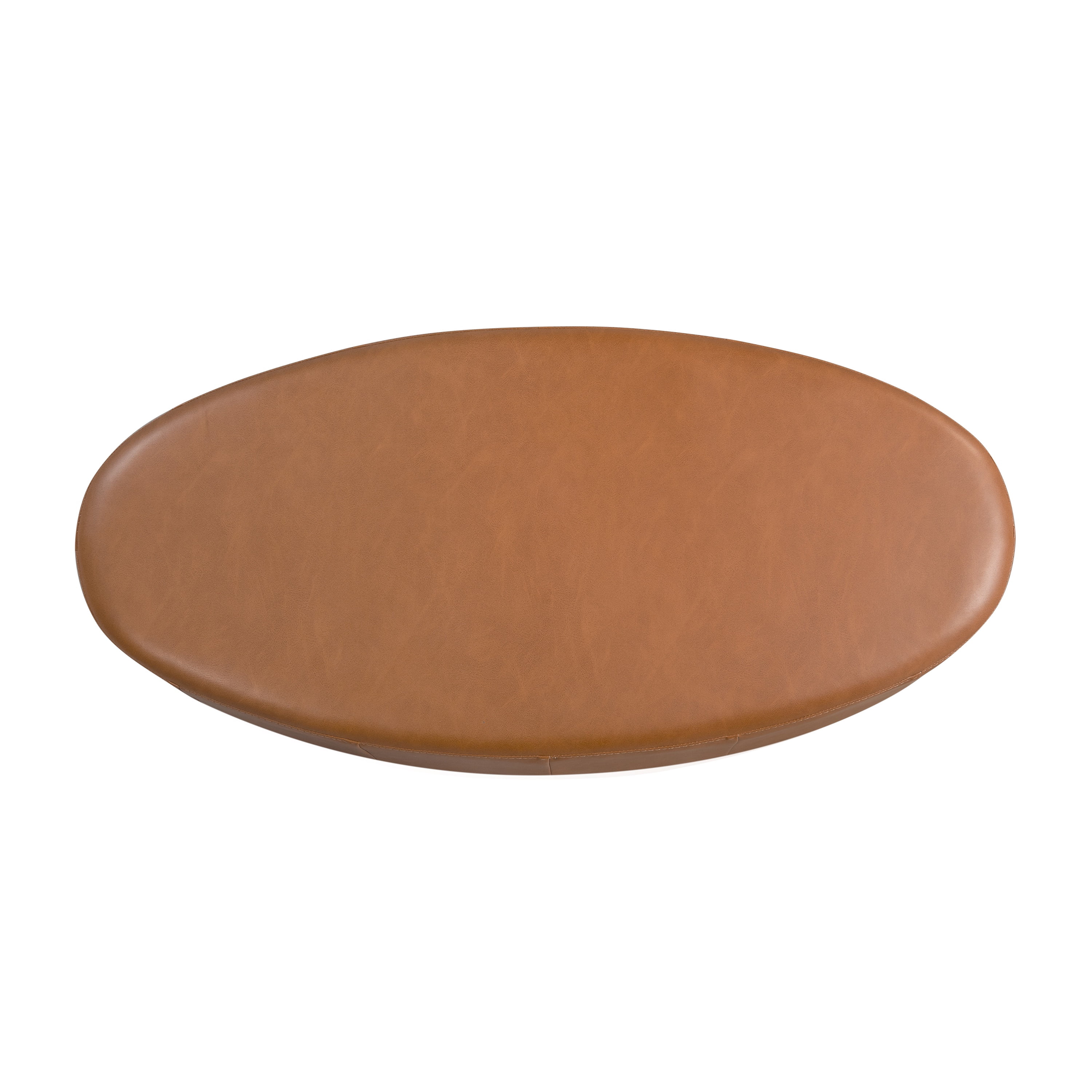 Studio Living Kingston Modern Upholstered Ottoman, Carmel Faux Leather