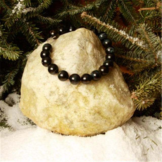 Collier Oeil de Tigre Bleu-Noir de 18 Po