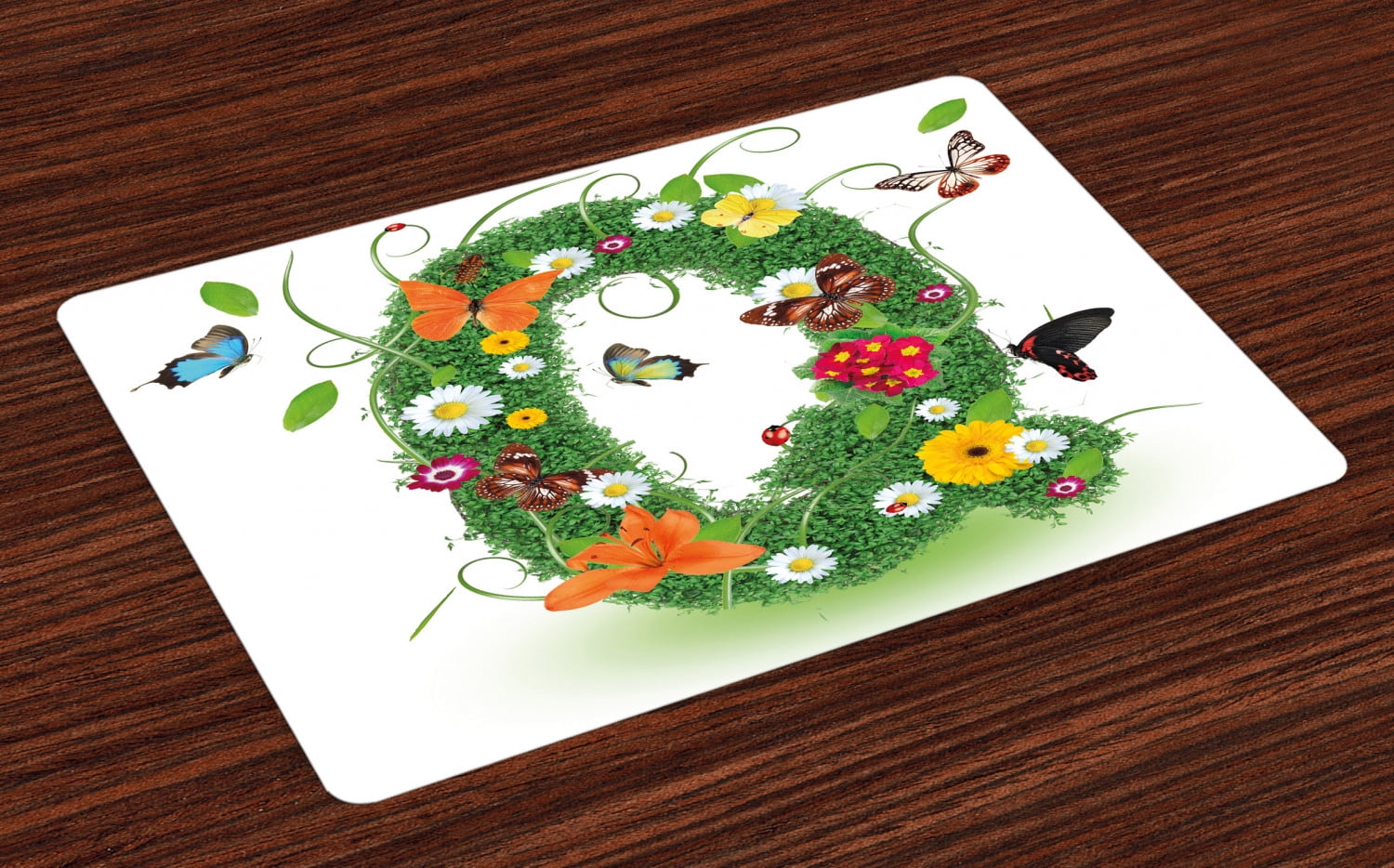 Letter Q Placemats Set of 4 Summer Alphabet with Herbs ...