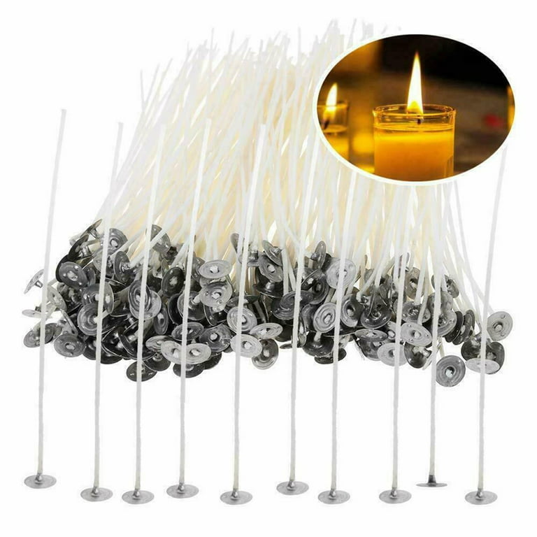  Milisten 100PCS Candle Wicks 8 inch pre Waxed Natural