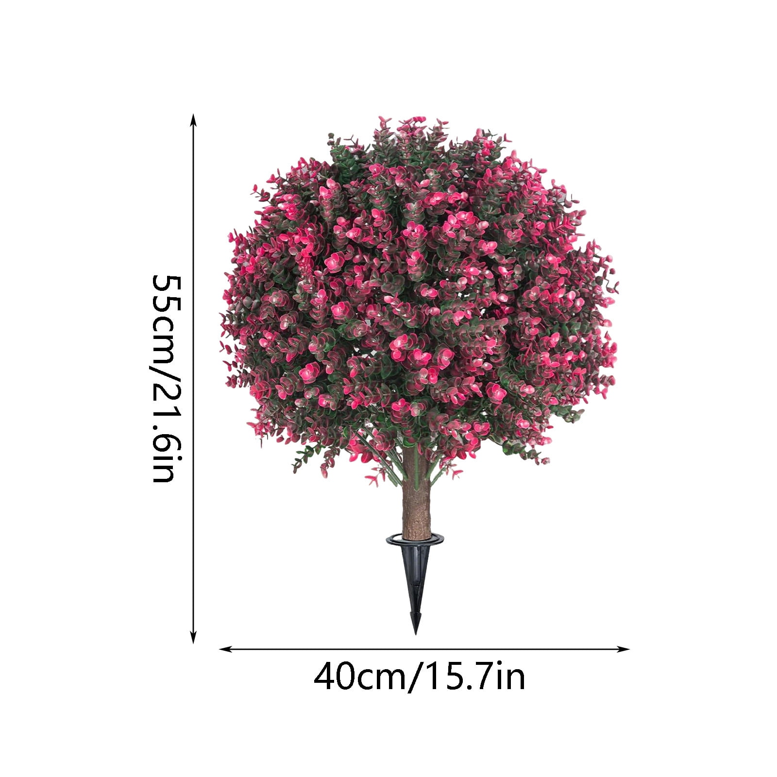XINGAG Flowers, Artificial Rose Boxwood Topiary Ball Tree for Outdoor with Ground Spike, UV Resistant Greenery Shrubs, Rose Boxwood for Garden, Yard, Porch, Patio Decor