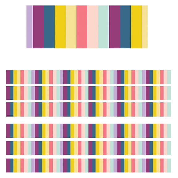 Teacher Created Resources Oh Happy Day Stripes Straight Border Trim, 35 Feet, 6 Packs