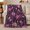 Purple Songbirds, variant on Charming Floral Songbird Garden Watercolor, Festive Holiday Scene, Warm Flannel Blanket for Living Room and Reading Nook, Art Lovers Friendship Gift, Festive Home Decor