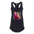 thumbnail image 2 of Wild Bobby, Breast Cancer Survivor Distressed American Flag Breast Cancer Awareness Women Racerback Tank Top, Black, Small, 2 of 7